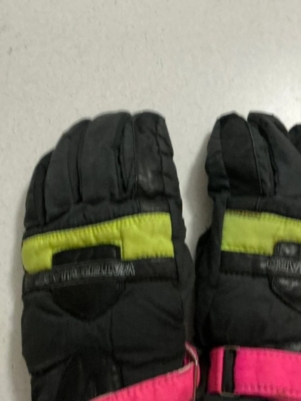 Kids Black, Neon Green & Pink Winter Gloves - Youth Cold-Weather Gloves